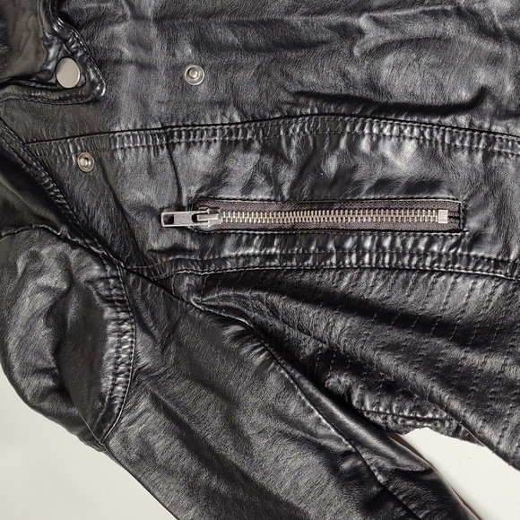 Free People Black Vegan Faux Leather Moto Jacket - Picture 5 of 12